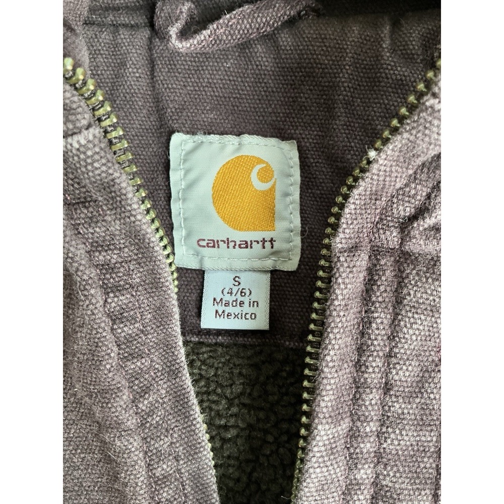 Vintage Women's Removable Hooded Plum Carhartt Jacket Purple Small - Picture 9 of 9